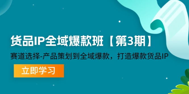 货品-IP全域爆款班【第3期】赛道选择-产品策划到全域爆款，打造爆款货品IP_网创之家