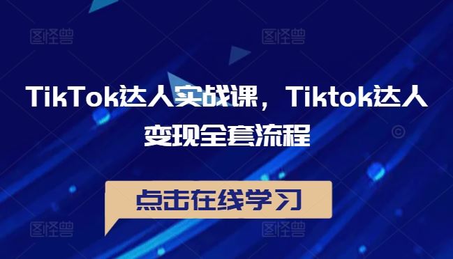 TikTok达人实战课，Tiktok达人变现全套流程_网创之家