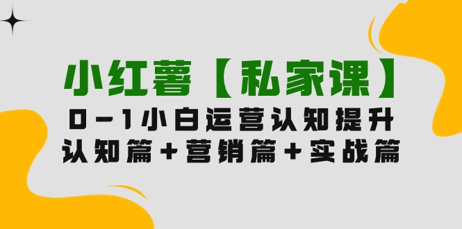 小红薯【私家课】0-1玩赚小红书内容营销，认知篇+营销篇+实战篇_网创之家