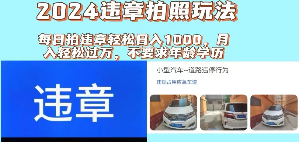 2024违章拍照新玩法，推广躺赚+拍照赚钱双模式，日入1000+_网创之家