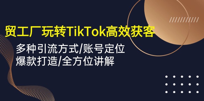 外贸工厂轻松玩TikTok高效率拓客，多种多样推广方式/内容创作/爆款打造/多方位解读_网创之家