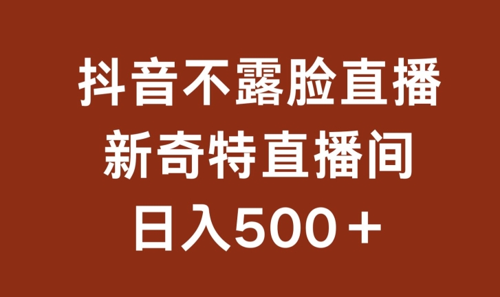 不露脸挂机直播，新奇特直播间，日入500+【揭秘】_网创之家