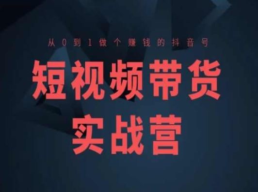 短视频带货实战营(高阶课)，从0到1做个赚钱的抖音号_网创之家