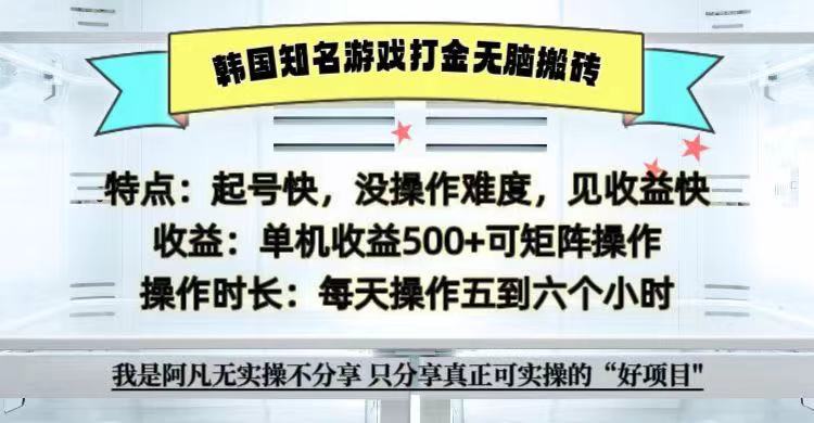 全网首发海外知名游戏打金无脑搬砖单机收益500+  即做！即赚！当天见收益！_网创之家