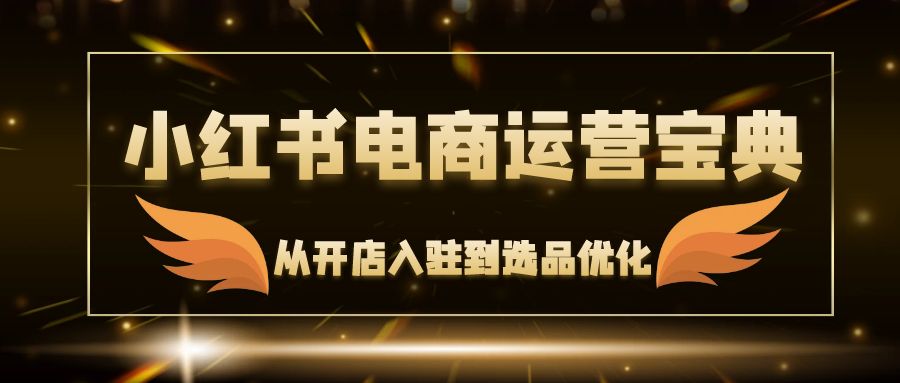 小红书电商运营宝典：从开店入驻到选品优化，一站式解决你的电商难题_网创之家