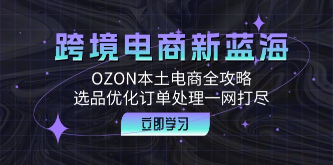 跨境电商新蓝海：OZON本土电商全攻略，选品优化订单处理一网打尽_网创之家