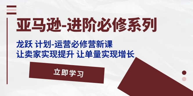 亚马逊-进阶必修系列，龙跃 计划-运营必修营新课，让卖家实现提升 让单…_网创之家