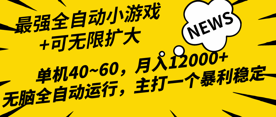 全网独家全自动小游戏项目玩法，单机一天几十块稳定躺赚，小白也能轻松上手操作_网创之家