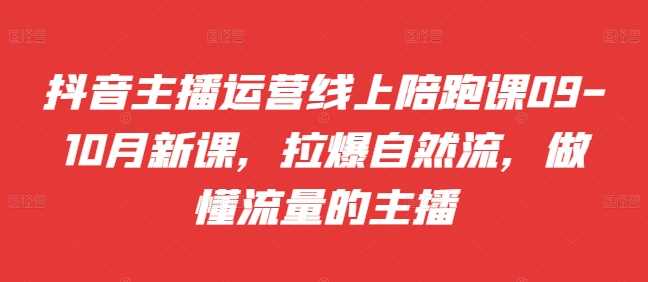 抖音主播运营线上陪跑课09-10月新课，拉爆自然流，做懂流量的主播_网创之家