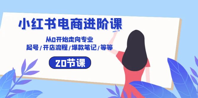 小红书电商进阶课：从0开始走向专业 起号/开店流程/爆款笔记/等等（20节）_网创之家