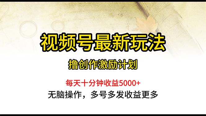 视频号最新玩法，每日一小时月入5000+_网创之家