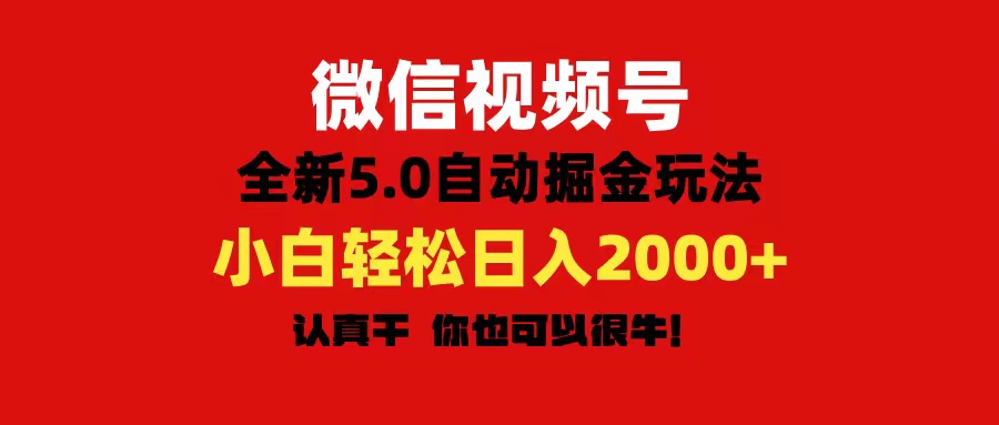 微信视频号变现，5.0全新自动掘金玩法，日入利润2000+有手就行_网创之家