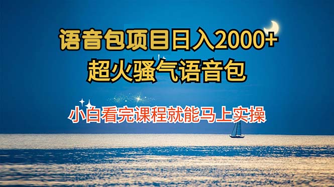 语音包项目 日入2000+ 超火骚气语音包小白看完课程就能马上实操_网创之家