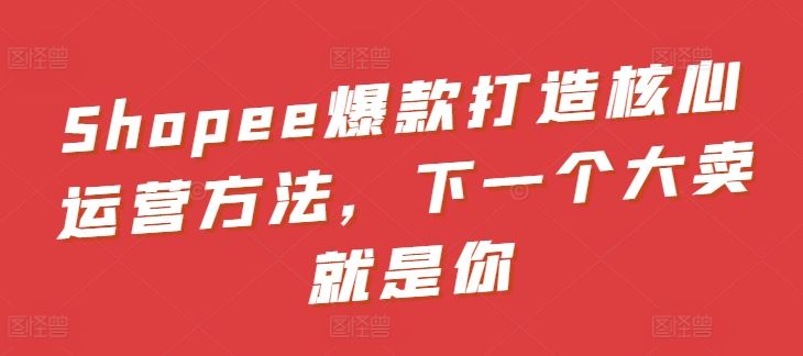 打造核心运营方法，下一个大卖就是你_网创之家