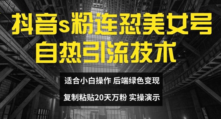 抖音s粉连怼美女号自热引流技术复制粘贴，20天万粉账号，无需实名制，矩阵操作【揭秘】_网创之家