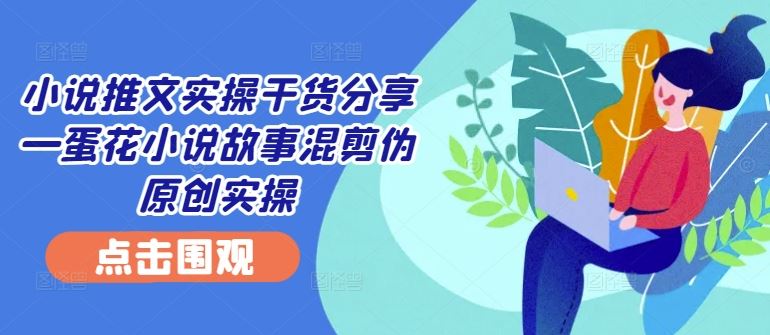 小说推文实操干货分享—蛋花小说故事混剪伪原创实操_网创之家