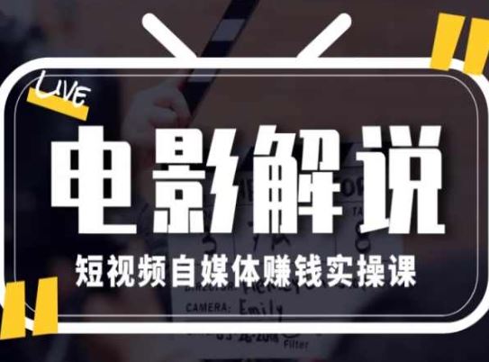 电影解说短视频自媒体赚钱实操课，教你做电影解说短视频，月赚1万_网创之家