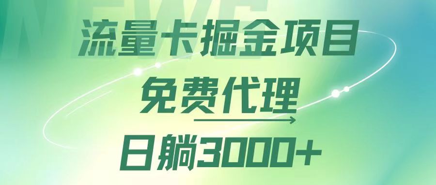 流量卡掘金代理，日躺赚3000+，变现暴力，多种推广途径_网创之家