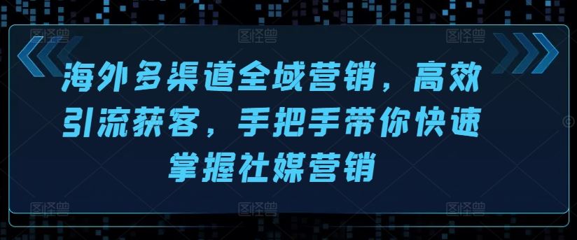 海外多渠道全域营销，高效引流获客，手把手带你快速掌握社媒营销_网创之家