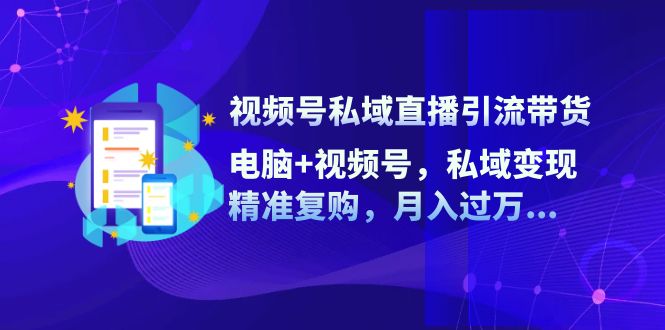 视频号私域直播引流带货：电脑+视频号，私域变现，精准复购，月入过万…_网创之家