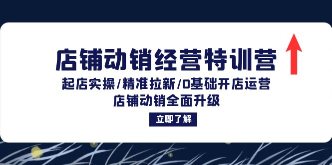 店铺动销经营特训营：起店实操/精准拉新/0基础开店运营/店铺动销全面升级_网创之家