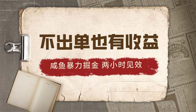 2024咸鱼暴力掘金，不出单也有收益，两小时见效，当天突破500+_网创之家