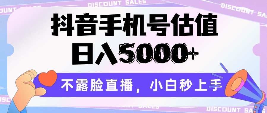 抖音手机号公司估值，日入5000 ，不露脸直播，新手秒入门_网创之家