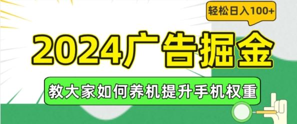 2024广告掘金，教大家如何养机提升手机权重，轻松日入100+【揭秘】_网创之家