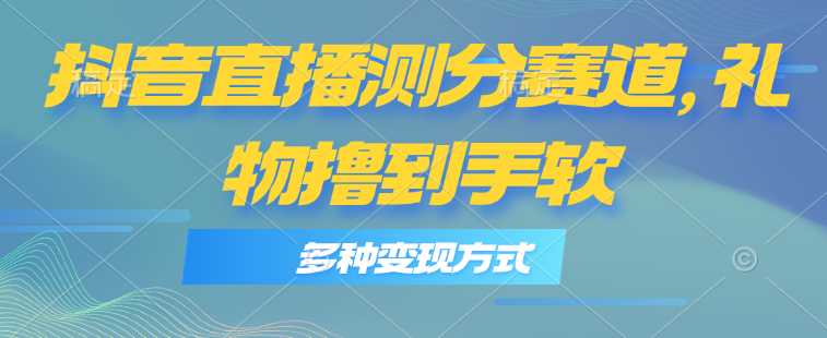 抖音直播测分赛道，多种变现方式，轻松日入1000+_网创之家