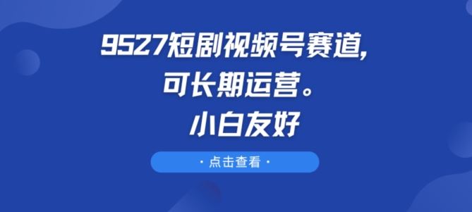 9527短剧视频号赛道，可长期运营，小白友好【揭秘】_网创之家