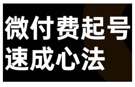 微付费起号速成课，视频号直播+抖音直播，微付费起号速成心法_网创之家