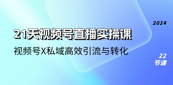 21天-视频号直播实操课，视频号X私域高效引流与转化（22节课）_网创之家