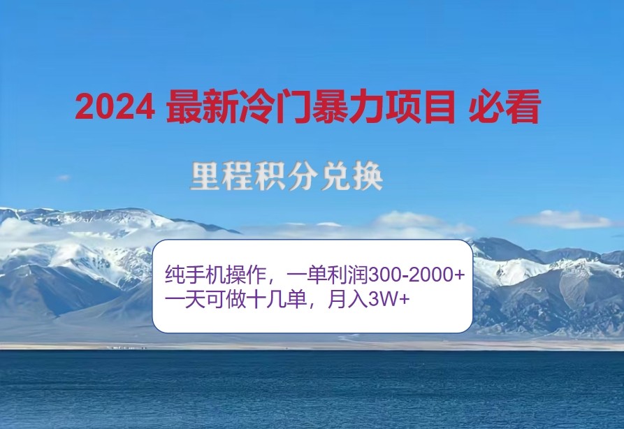 2024惊爆冷门暴利，里程积分最新玩法，高爆发期，一单300+—2000+_网创之家