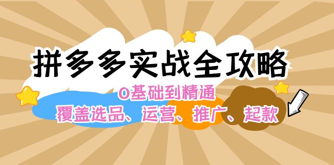 拼多多实战全攻略：0基础到精通，覆盖选品、运营、推广、起款_网创之家