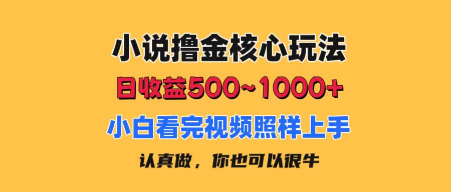 小说撸金核心玩法，日收益500-1000+，小白看完照样上手，0成本有手就行_网创之家