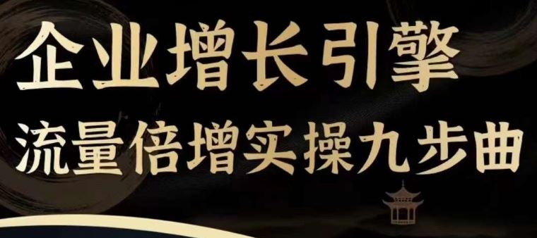 企业增长引擎流量倍增实操九步曲，一套课程帮你找到快速、简单、有效、可复制的获客+变现方式，_网创之家