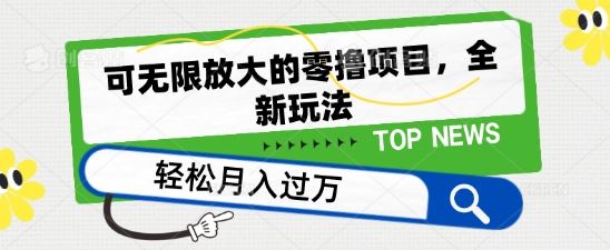 可无限放大的零撸项目，全新玩法，一天单机撸个50+没问题【揭秘】_网创之家