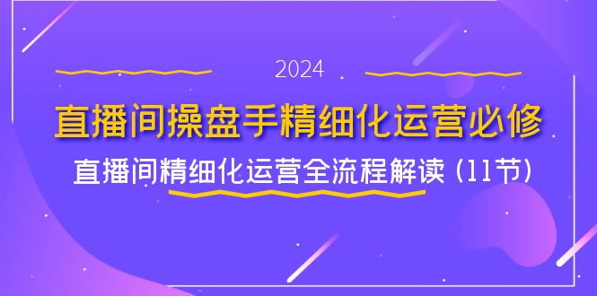 直播间-操盘手精细化运营必修，直播间精细化运营全流程解读 (11节)_网创之家